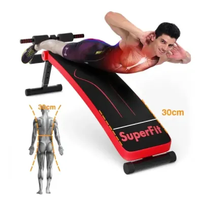 Foldable Sit Up Bank până la 200 kg banc de formare reglabil înclinat roșu