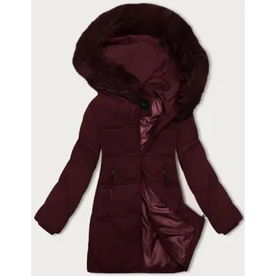Jacheta de iarna pentru femei cu gluga J Style Bordowa (16M9099-06)