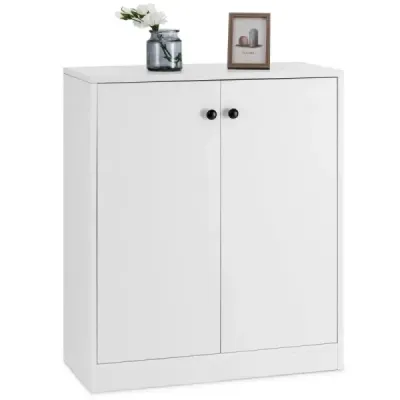 Sideboard dulap de depozitare modern cu 2 usi dulap de depozitare moderne cu 3 rafturi alb