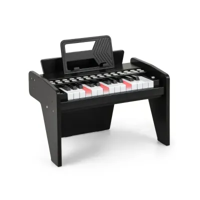 25 Copii tastatură Mini Digital pian jucărie de lemn cu viteza reglabilă negru