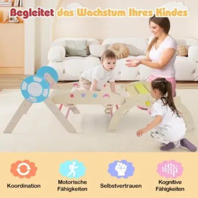 3 Set Schelă de căţărare cu diapozitiv & Arc de urcare & bloc de construcţii Set abre pliante triunghi de urcare Multicolor
