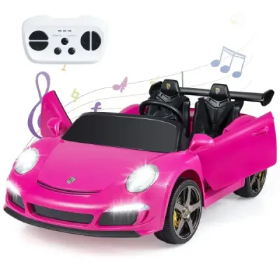 masina electrica RUF pentru copii licentiata masina electrica cu acumulator 12V cu telecomanda mama Rosa