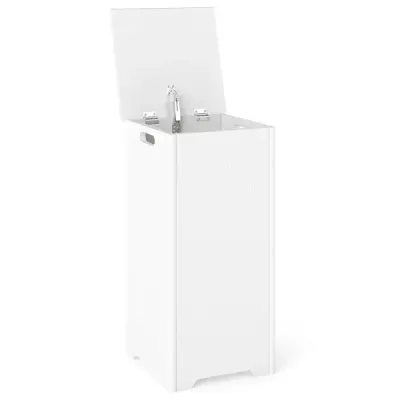 Spălătorie dulap freestanding spălătorie piept spălătorie din lemn cu capac și sac alb