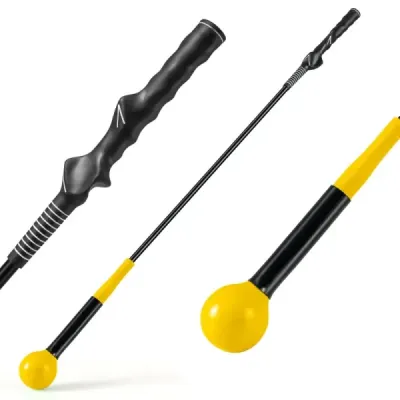 100cm ajutor de formare golf cu cap de greutate pentru maner de flexibilitate ritm echilibru galben