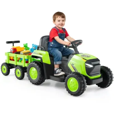 copil slider vehicul electric cu remorcă detașabilă și control la distanță slider verde