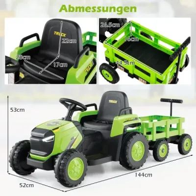 copil slider vehicul electric cu remorcă detașabilă și control la distanță slider verde