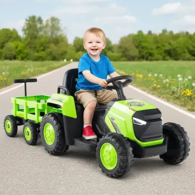 copil slider vehicul electric cu remorcă detașabilă și control la distanță slider verde