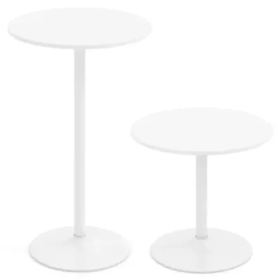 2 set Ø 60 cm Masa permanenta 2 in 1 bar masa si masa Inaltime masa bistro reglabila alb