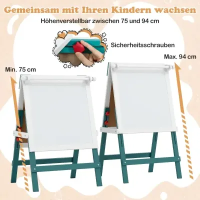 sevalet pentru copii cu scaun inaltime masa reglabila pentru copii cu tabla & Whiteboard verde