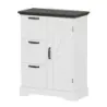 Cabinet de bucatarie Country style cu usi &amp; 3 sertare Cabinet de depozitare dulap alb