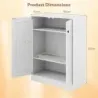 Sideboard din lemn cu usi &amp; Rafturi reglabile Bufet Cabinet podea alb