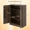 Sideboard din lemn cu usi &amp; Rafturi reglabile Bufet Cabinet etaj Rustic Brown