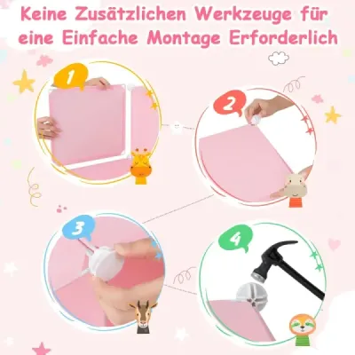 Cabinet pentru copii cu 8 Cube & Spânzurare Area Cute Cartoon Roz rochie