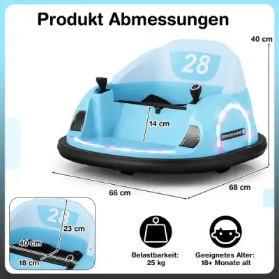 12V electric 360° roti masina jucarie cu telecomanda albastru