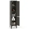 Cabinet baie cu 5 compartimente si 2 usi si rafturi de lamina si protectie Schmaler dulap mare Brown
