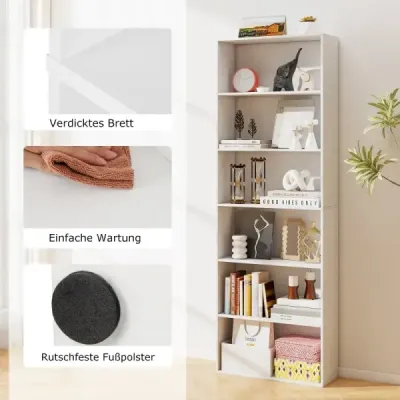 178 cm Lookcase cu 2 seturi de blocare înclinare raft liber în picioare Display raft alb