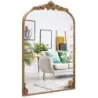 Oglindă baroc de aur tradiţional epocă cu cadru metalic antic oglinda arc 95 cm x 66 cm