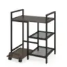 Stand de imprimanta in 3 etape cu masa de imprimanta mobila a statiei de incarcare cu compartimente de stocare Rustic Brown