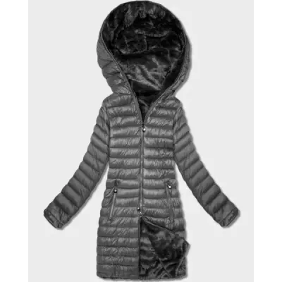 Sacou cu două fețe - Blană de damă Goodlookin grafit (P3-6001-27)