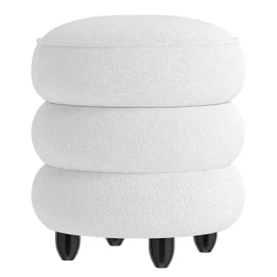 Stool cu spațiu de depozitare 40.5 x 44,5 cm Scaun scaun Chenille cu capac detaşabil Alb