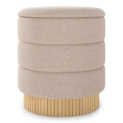 355 L Scaun rotund modern cu magazie scaun Chenille cu capac detaşabil Bej