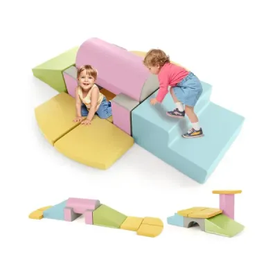 10 piese spuma Velcro jucărie pentru copii mici spumă moale blocuri de construcție din piele artificială