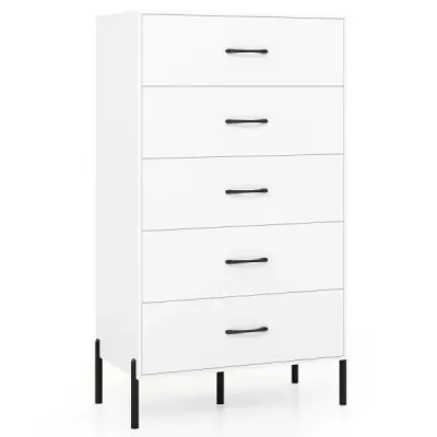 5 sertar compartiment modern sertar mare dulap cu picioare metalice Alb