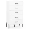 5 sertar compartiment modern sertar mare dulap cu picioare metalice Alb