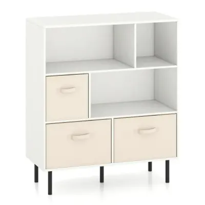bookcase cu 6 cub cu 3 sertare pliabile 3 etape dresser alb