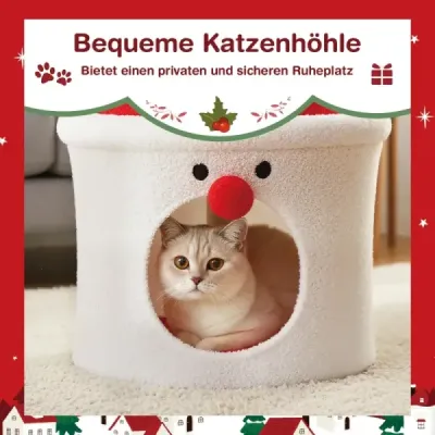 Crăciun Copac cu zona de dormit 75 cm modern turn de pisica dulce cu capitonat zona de sus culcat roșu