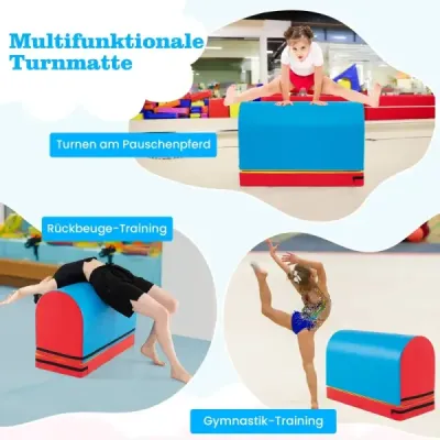Cutie de sărituri pentru gimnastică cu capac de preş albastru + roşu