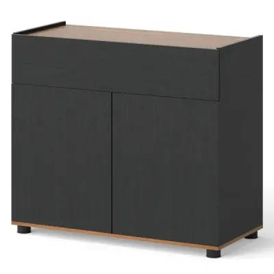 Sideboard bufet dulap cu camera de depozitare din lemn canapea masă stație de cafea cu 1 sertar și 2 uși negre