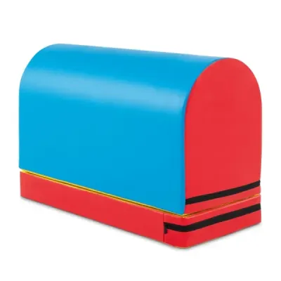 Cutie de sărituri pentru gimnastică cu capac de preş albastru + roşu