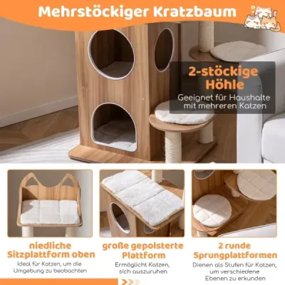 122 cm lemn zgarieturi copac cu 2 etaj pisica pestera & platforme pisica zgarieturi copac