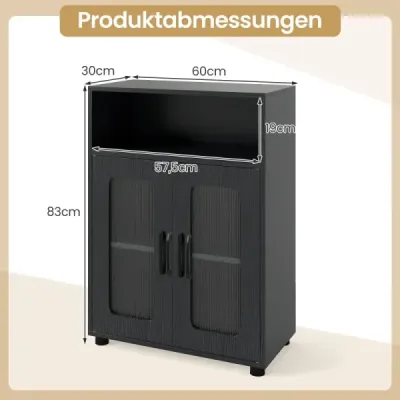 Dulap baie cu 2 usi si raft reglabil 3 trepte Cabinet baie independent Negru