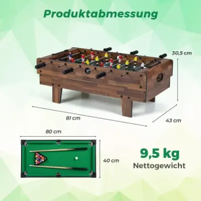 4 in 1 Play Table Billiard Table & Table Tennis Table & Air Hockey Table & Table Box Nature