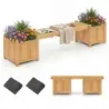 Banc din lemn masiv cu 2 cutii de plante laterale cutie de flori cu bancheta din gradina