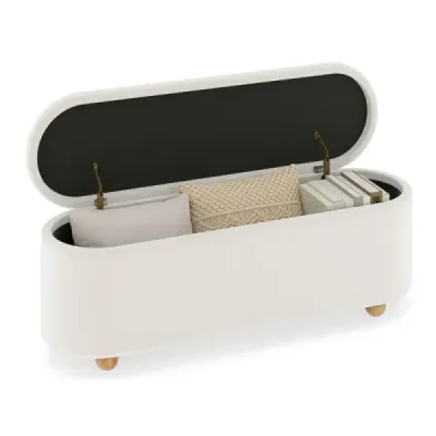 Banc de depozitare oval cu tavan pliant banc de scaun otoman lung de 139cm