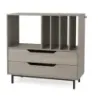 Standuri de înregistrare cu 4 Vinyl Fan &amp; 2 Sertare Retro Vinyl Holder Grey