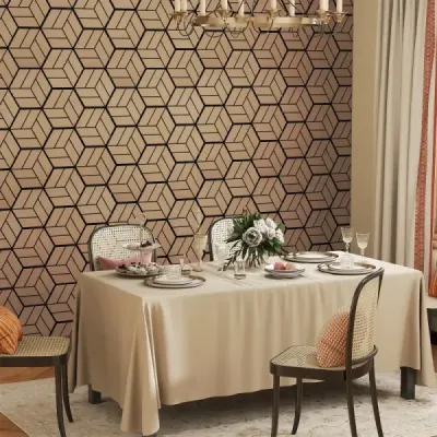 4 panouri acustice pentru pereți cu 9 panouri din lemn hexagonal