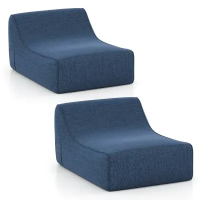 Scaun lounge gonflabil Ergonomic gonflabilă canapea leneşă cu capac detașabil albastru