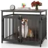 Dog cușcă Mobilă cu 3 uși Cutie pentru câini de lemn Tabel lateral 80 x 60 x 64 cm