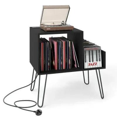 Masa laterala cu stand de incarcare statie recorder cu partitii negre