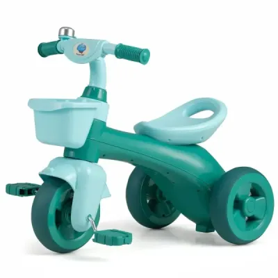 Copii triciclisti Roată cu direcție limitată Blade & scaun ergonomic Jucării verzi