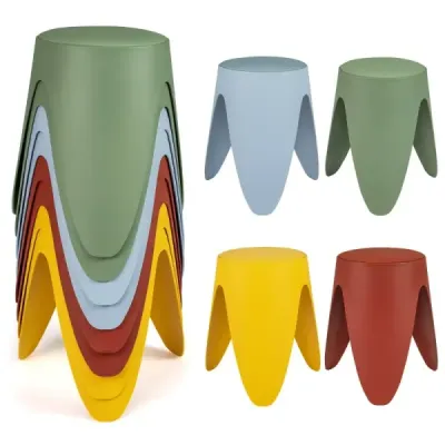 8 set scaun stivabil 46 cm scaun de plastic cu cuib mare portabil scaune back-free colorat