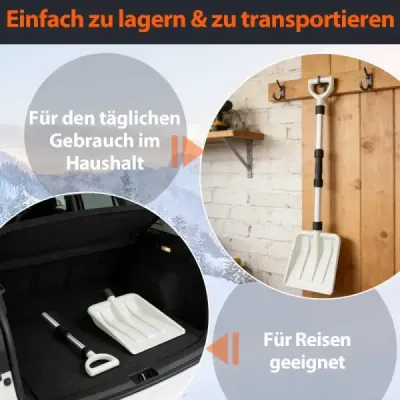 Găleată de zăpadă 26 cm larg deschis slider de zăpadă cu mâner ergonomic & robust din aluminiu Mâner alb