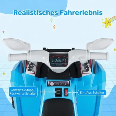 6V Copii ATV electric cu remorcă vehicul electric cu roți rezistente la uzură Blue