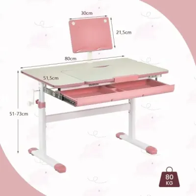 copii birou birou elev reglabil cu scaun birou pentru copii pentru 3-10 J. Copii Rosa