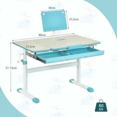 birou pentru copii birou reglabil birou student cu scaun birou pentru copii 3-10 J. Copii albastru