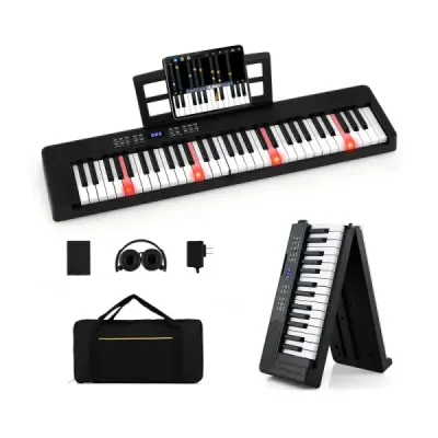 61 butoane pliabil pian tastatură complet electronic tastatură cu MIDI & Split Funcția negru